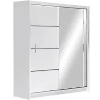 Šatní skříň Vista 150cm Bílá/Zrcadlo