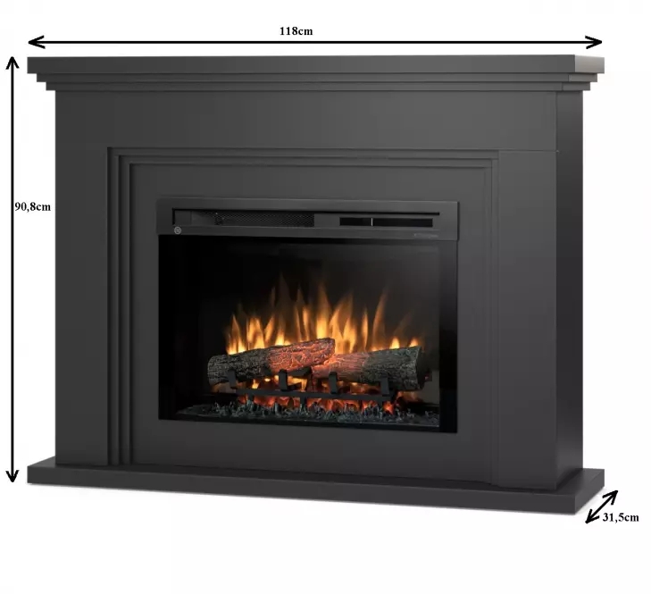 Elektrický krb Adrilla 26 černá,3