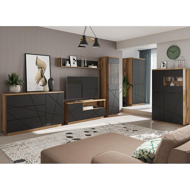 Komoda Orient E 1d3s dub delano tmavý/černá,4