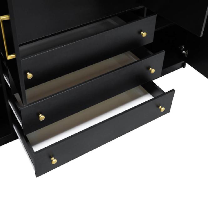 Skříň Bali D4 retro čierna,4