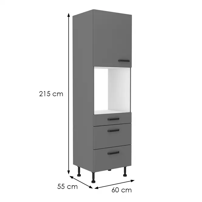 Kuchyňská Skříňka NESSA antracit 60dps-215 1f 3s,2