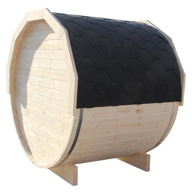 Dřevěná sauna – sud 1,5 m + kamna Harvia BC60