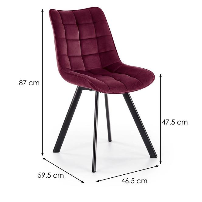 Židle W132 Burgund nohy černé