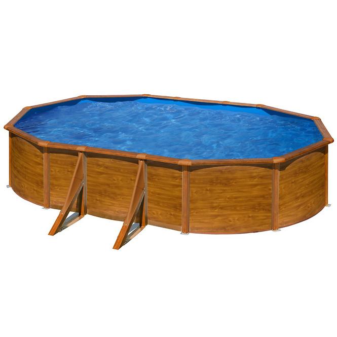 Bazén ocelový oválný dřevo PACIFIC 500x300x120 CM, KIT500W