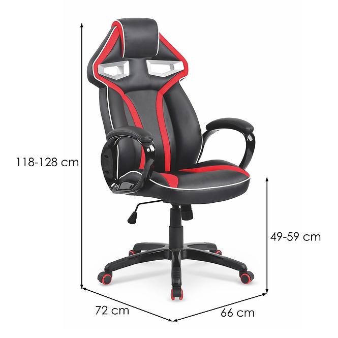Kancelářská židle Honor černá/červená,2