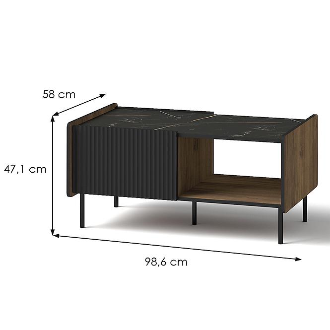 Konferenční stolek Prestigo P11 ořech war/san seb/černá mat