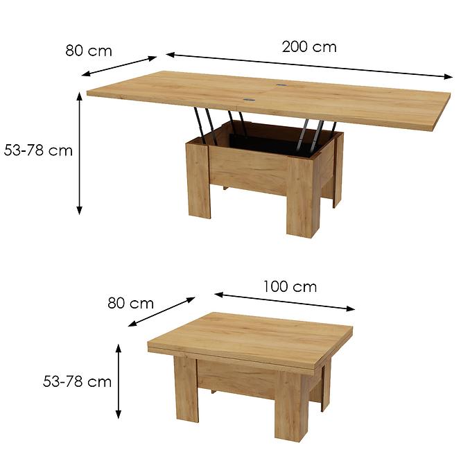Konferenční stolek/Stůl Eryk kraft zlatý