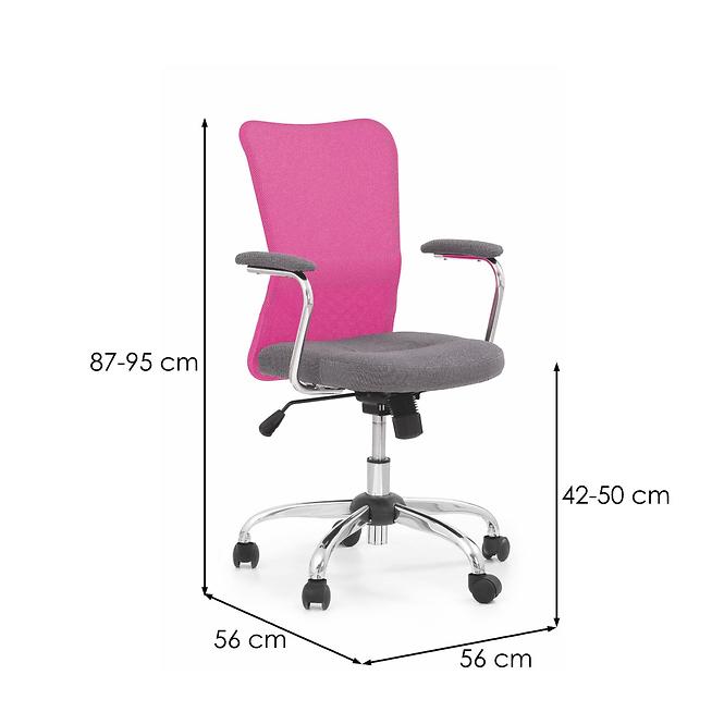 Kancelářská židle Andy šedá/růžová