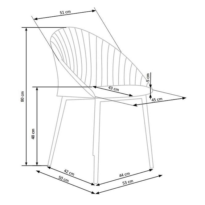 Židle K357 látka/kov béžová 53x50x80