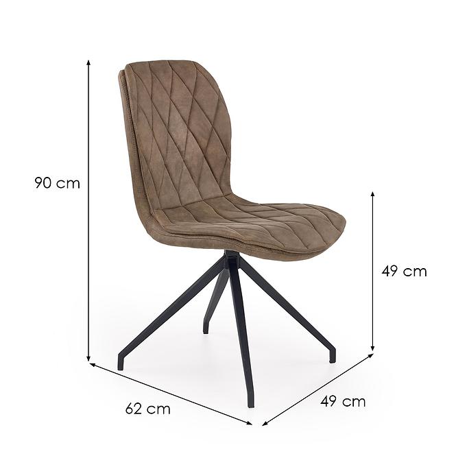 Židle K237 látka/kov tmavě béžová 49x62x90