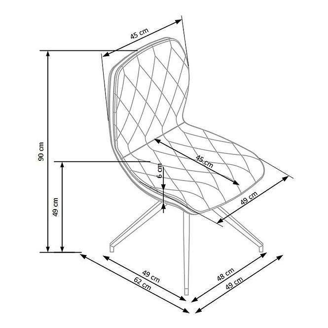 Židle K237 látka/kov tmavě béžová 49x62x90