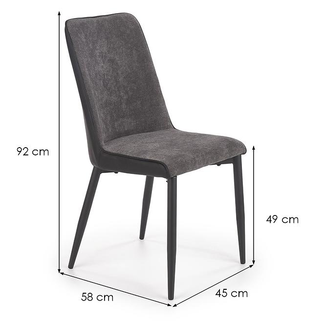 Židle K368 látka/eko kůže/kov šedá/černá