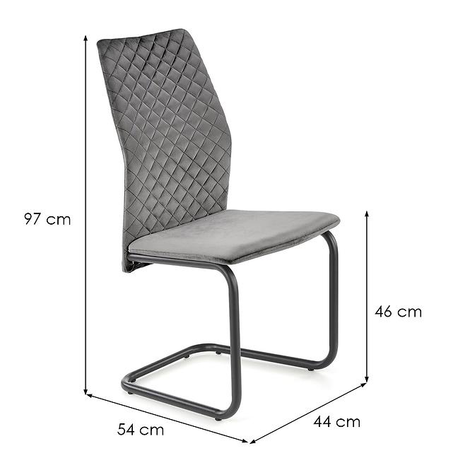 Židle K444 látka/kov šedá 44x54x97