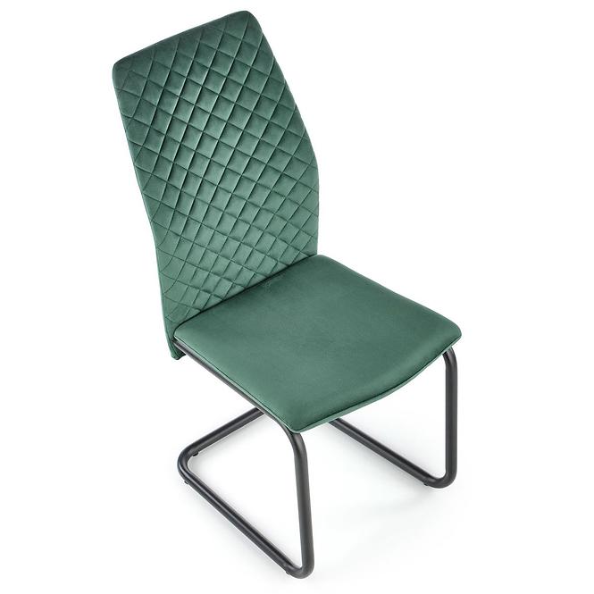 Židle K444 látka/kov tmavě zelená 44x54x97