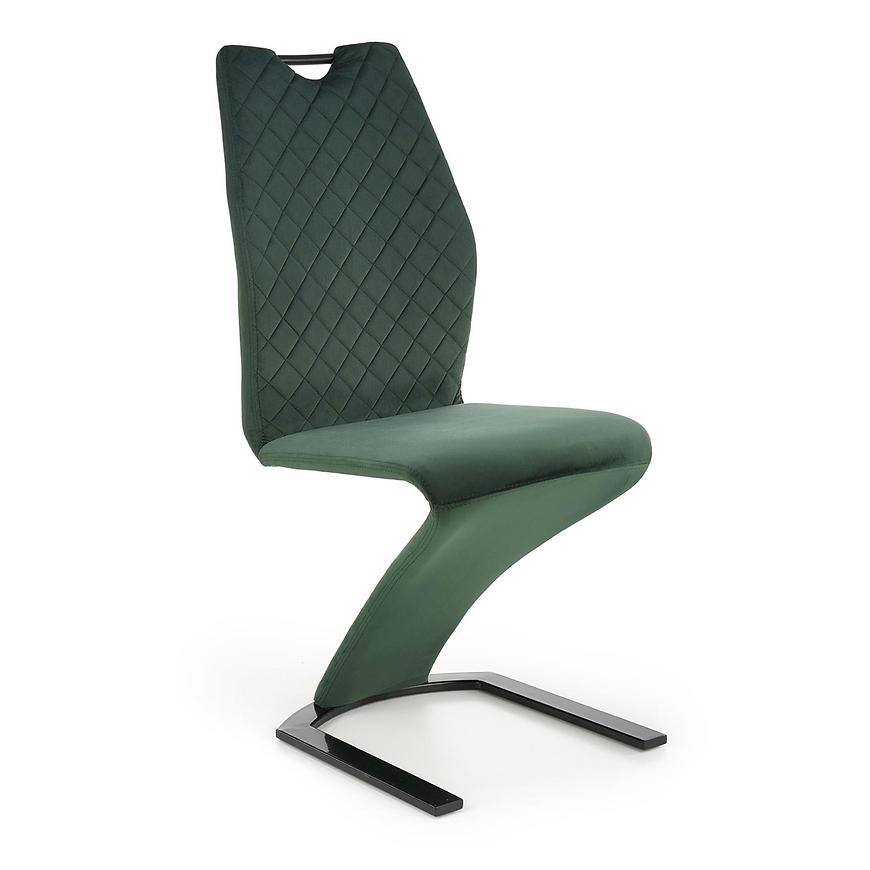 Židle K442 látka/kov tmavě zelená 46x61x102