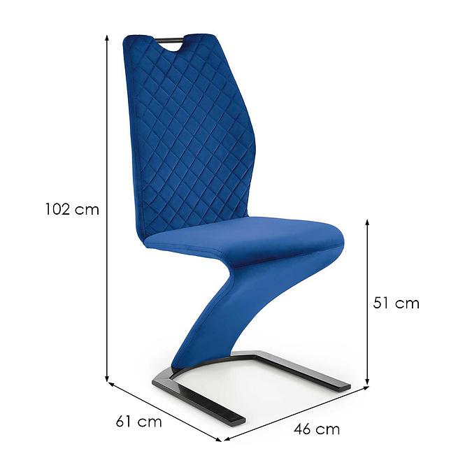 Židle K442 látka/kov tmavě modrá 46x61x102
