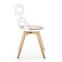 Židle K308 polypropylen/dřevo/látka bílá/šedá,3