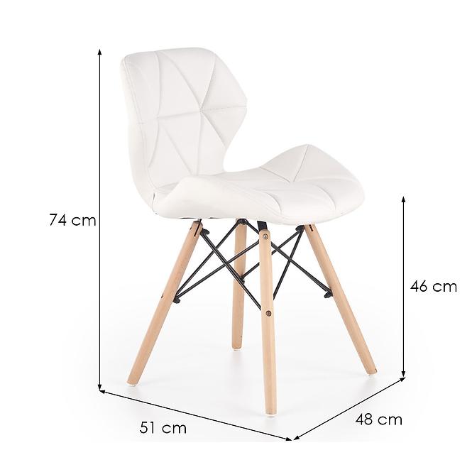 Židle K281 eko kůže/dřevo bílá 48x51x74