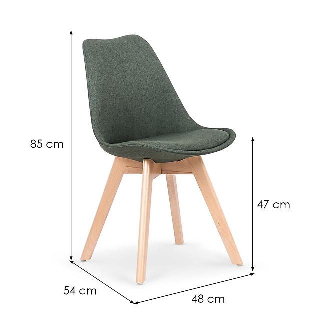 Židle K303 látka/dřevo tmavě zelená 48x54x83