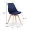 Židle K303 látka/dřevo tmavě modrá 48x54x83,2