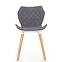 Židle K277 látka/eko kůže/dřevo šedá/bílá,2