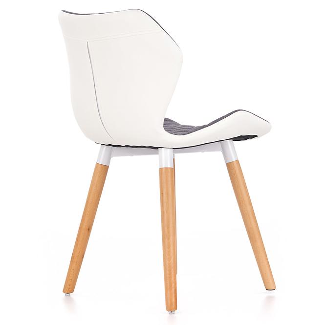 Židle K277 látka/eko kůže/dřevo šedá/bílá