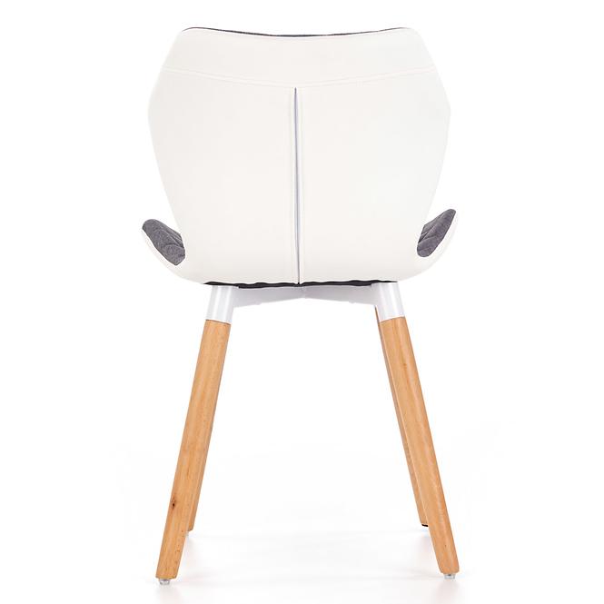 Židle K277 látka/eko kůže/dřevo šedá/bílá