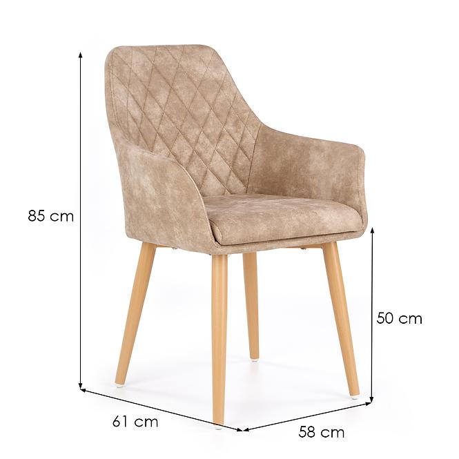 Židle K287 eko kůže/kov béžová 58x61x85
