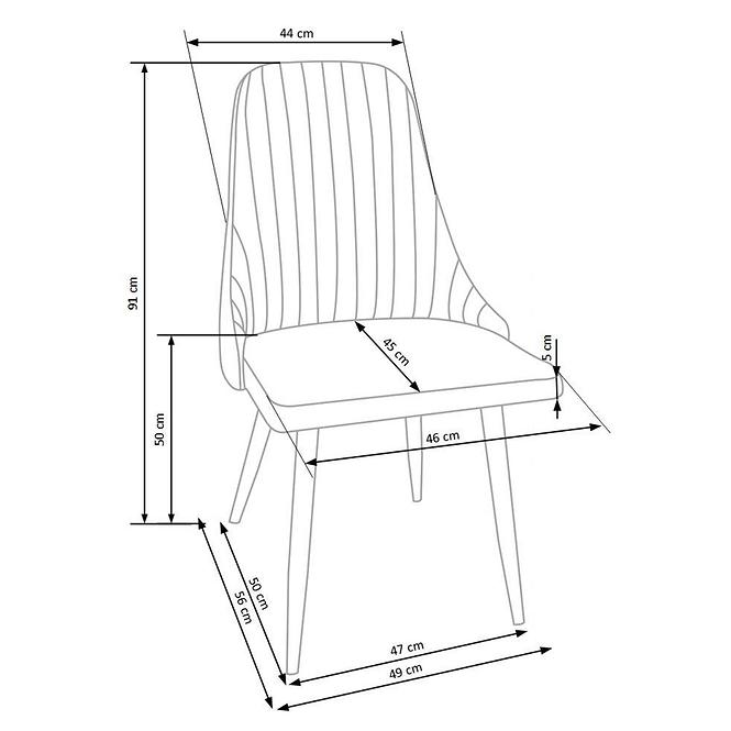 Židle K285 látka/kov tmavě šedá 56x49x91