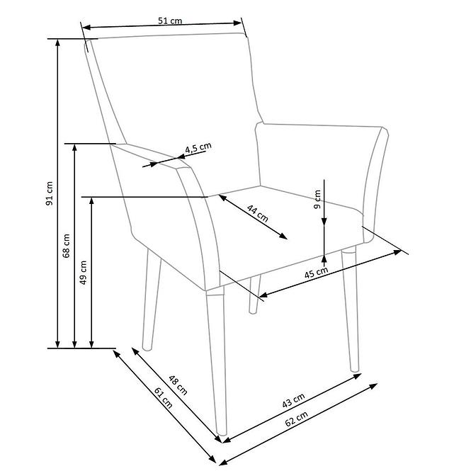 Židle K274 látka/dřevo tmavě šedá 62x61x91