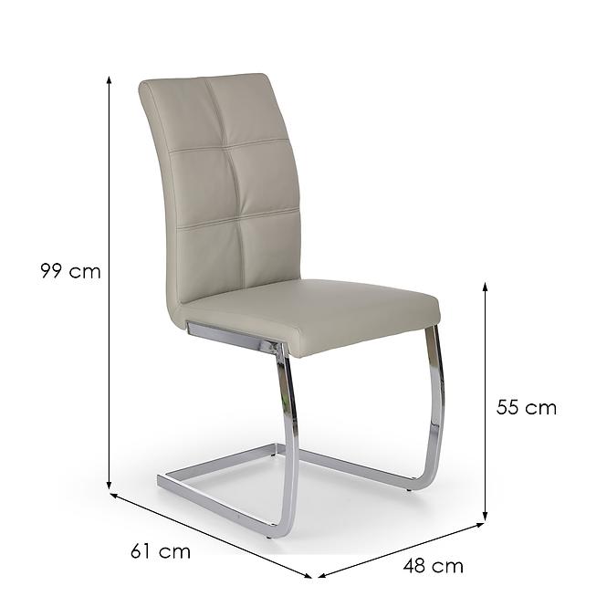 Židle K228 kov/eko kůže světle šedá 48x61x99