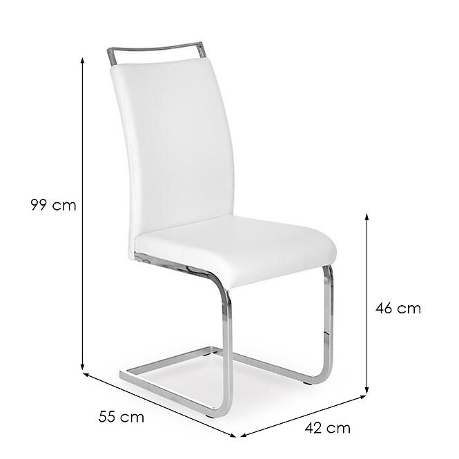 Židle K250 kov/eko kůže bílá 42x59x99