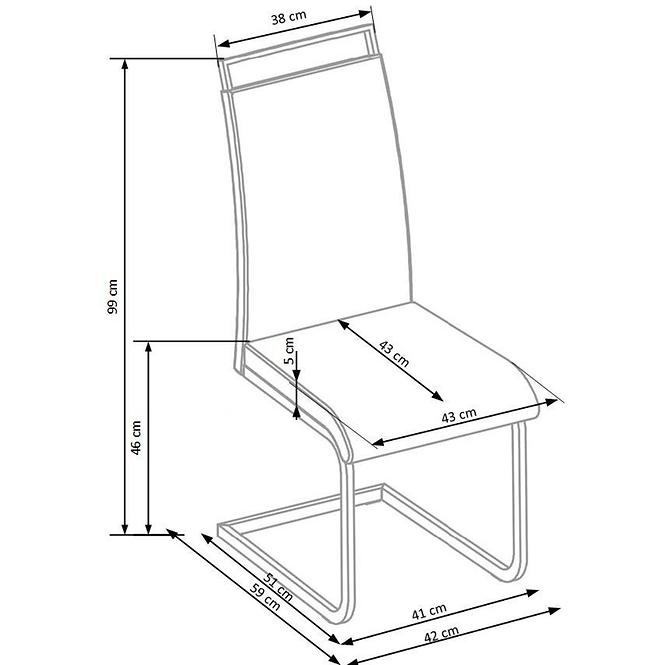 Židle K250 kov/eko kůže bílá 42x59x99