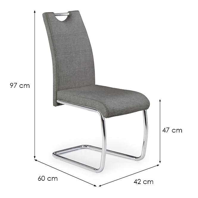 Židle K349 látka/kov šedá 42x60x97