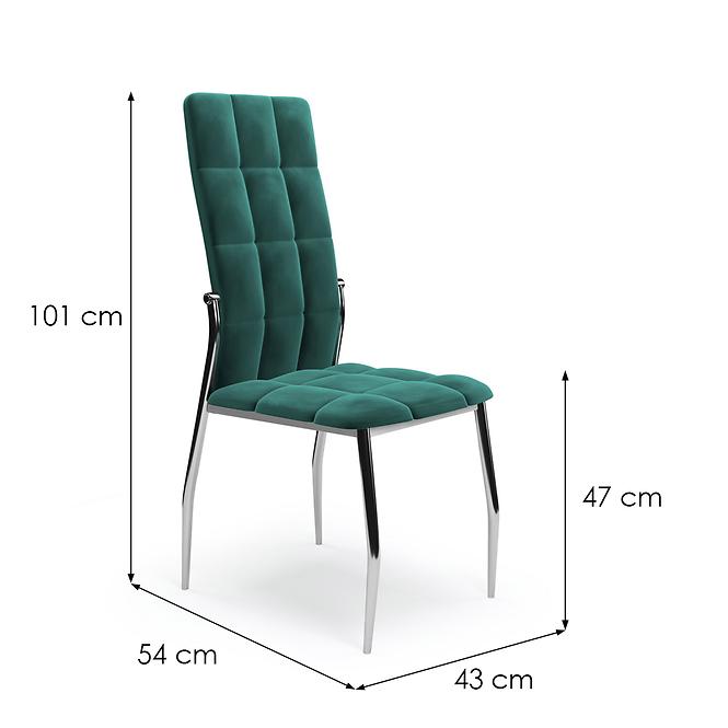 Židle K416 samet/kov tmavě zelená 43x54x101