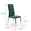Židle K416 samet/kov tmavě zelená 43x54x101,2