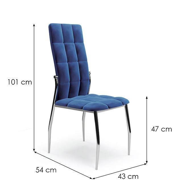 Židle K416 samet/kov tmavě modrá 43x54x101