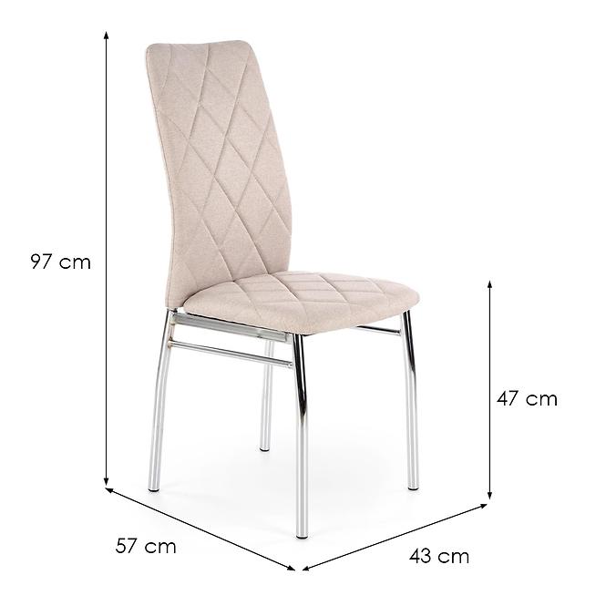 Židle K309 látka/kov světle béžová 43x57x97