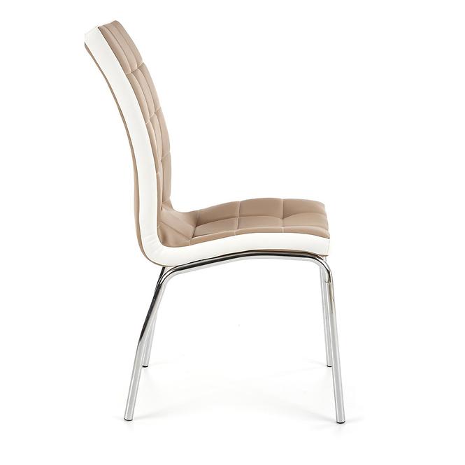 Židle K186 kov/eko kůže cappuccino-bílá 42x63x96