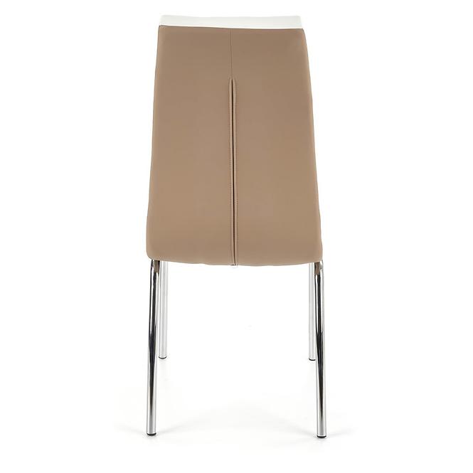 Židle K186 kov/eko kůže cappuccino-bílá 42x63x96