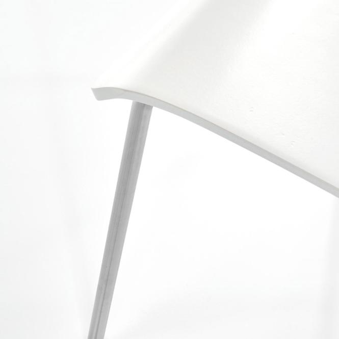 Židle K155 kov/dřevo bílá 46x47x85