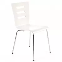 Židle K155 kov/dřevo bílá 46x47x85