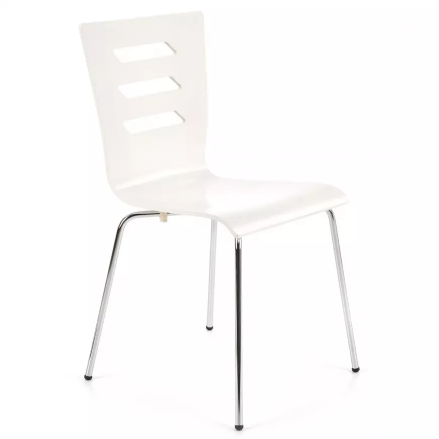 Židle K155 kov/dřevo bílá 46x47x85