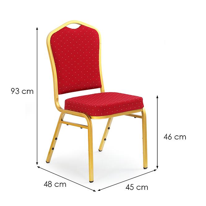 Židle K66 kov/látka zlatá/vínová 45x59x93