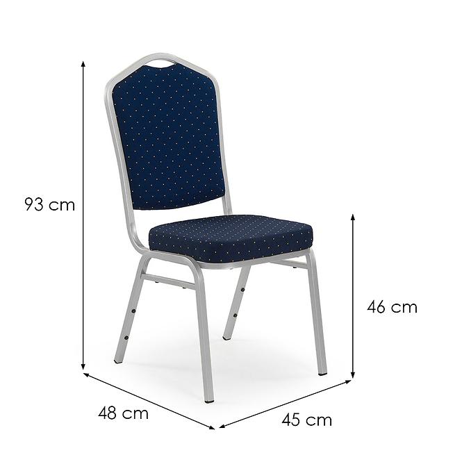 Židle K66S kov/látka stříbrná/modrá 45x59x93