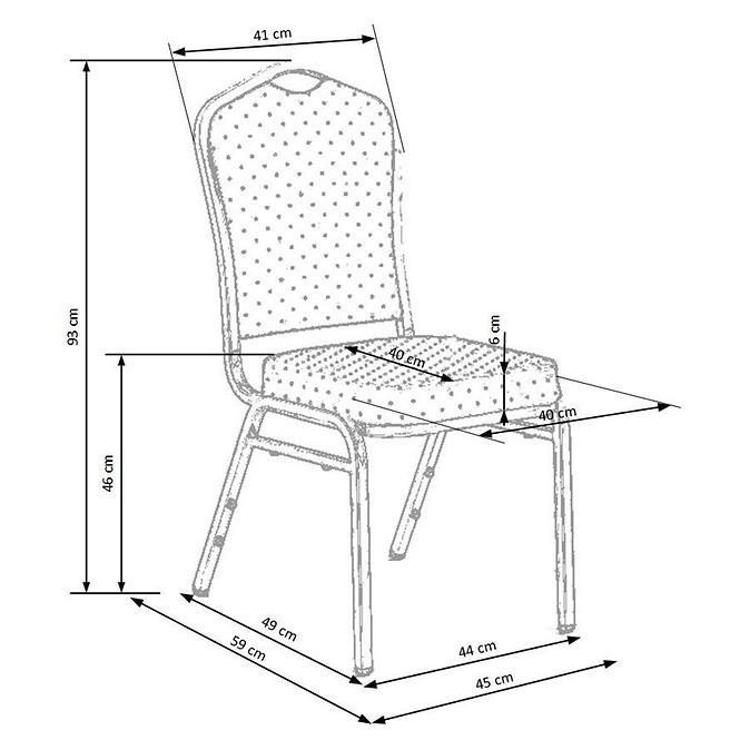 Židle K66S kov/látka stříbrná/modrá 45x59x93