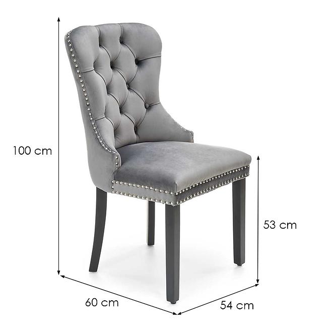 Židle Miya dřevo/samet černá/šedá 54x60x100