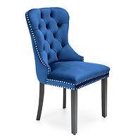 Židle Miya dřevo/samet černá/modrá 54x60x100
