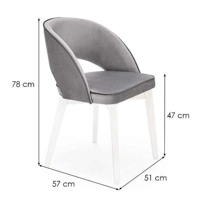 Židle Marino dřevo/samet bílá/monolith 85 51x57x78