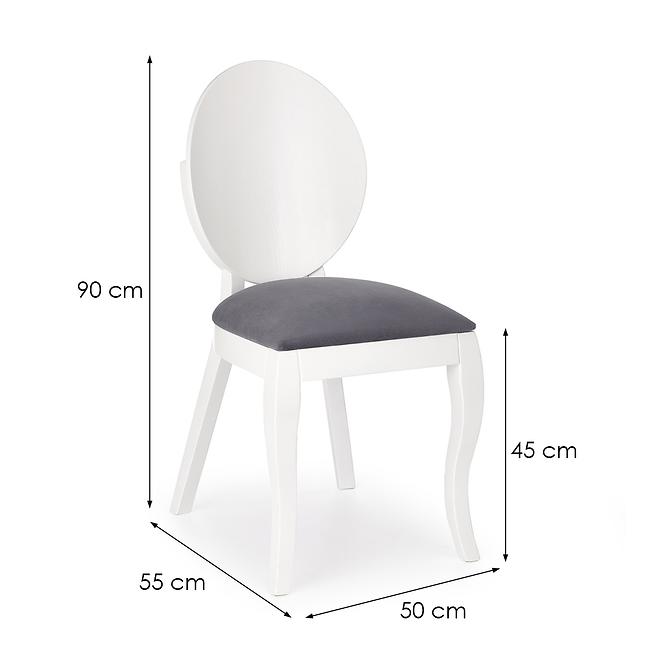 Židle Verdi dřevo/látka bílá/šedá 50x55x90